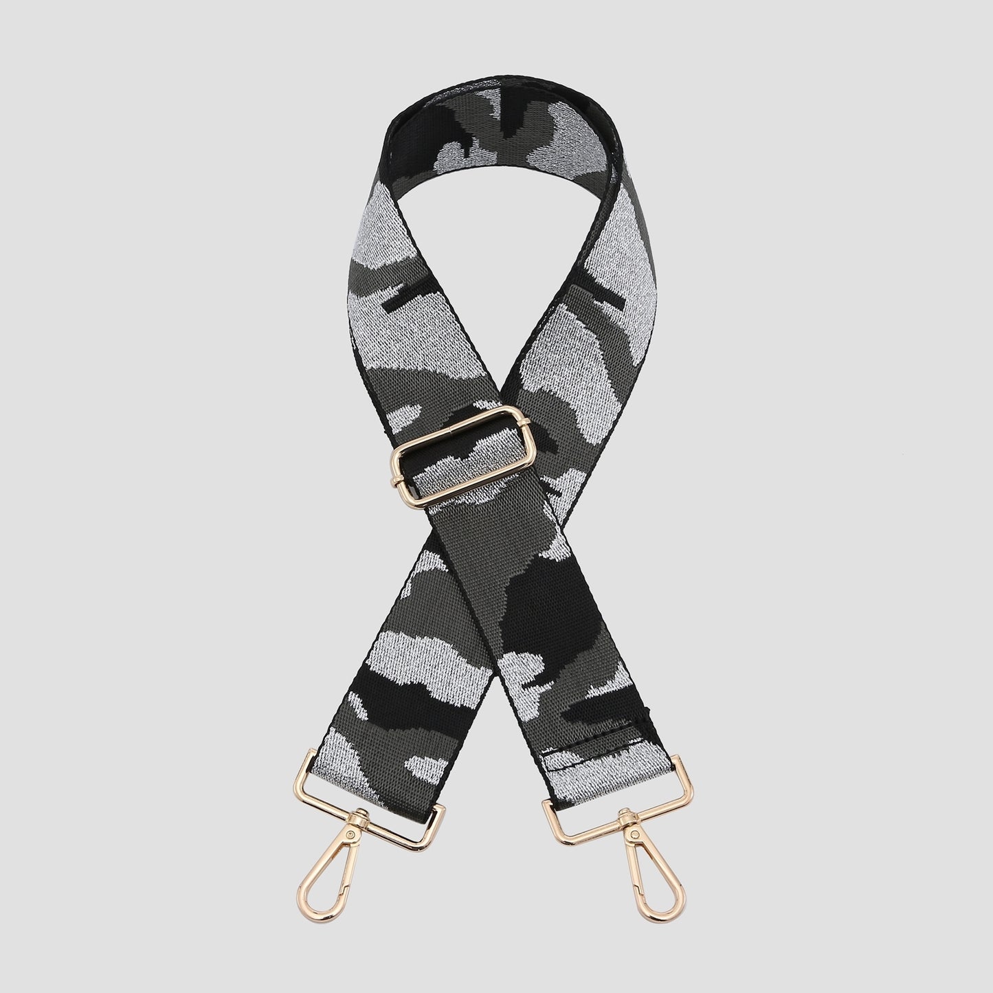Camo Bag Strap - Metallic Black/Grey/Silver
