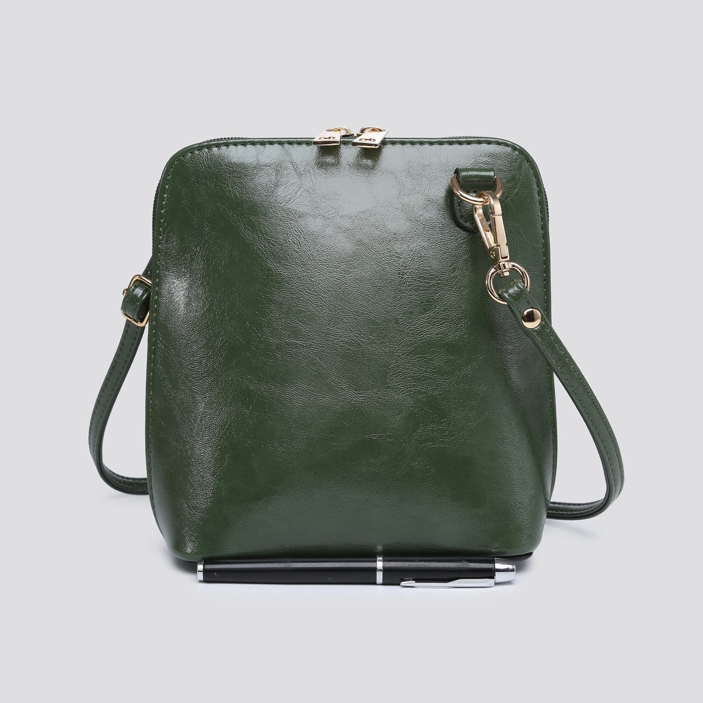 PU Square Cross Body Bag - Khaki