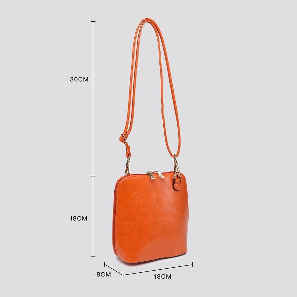 PU Square Cross Body Bag - Camel