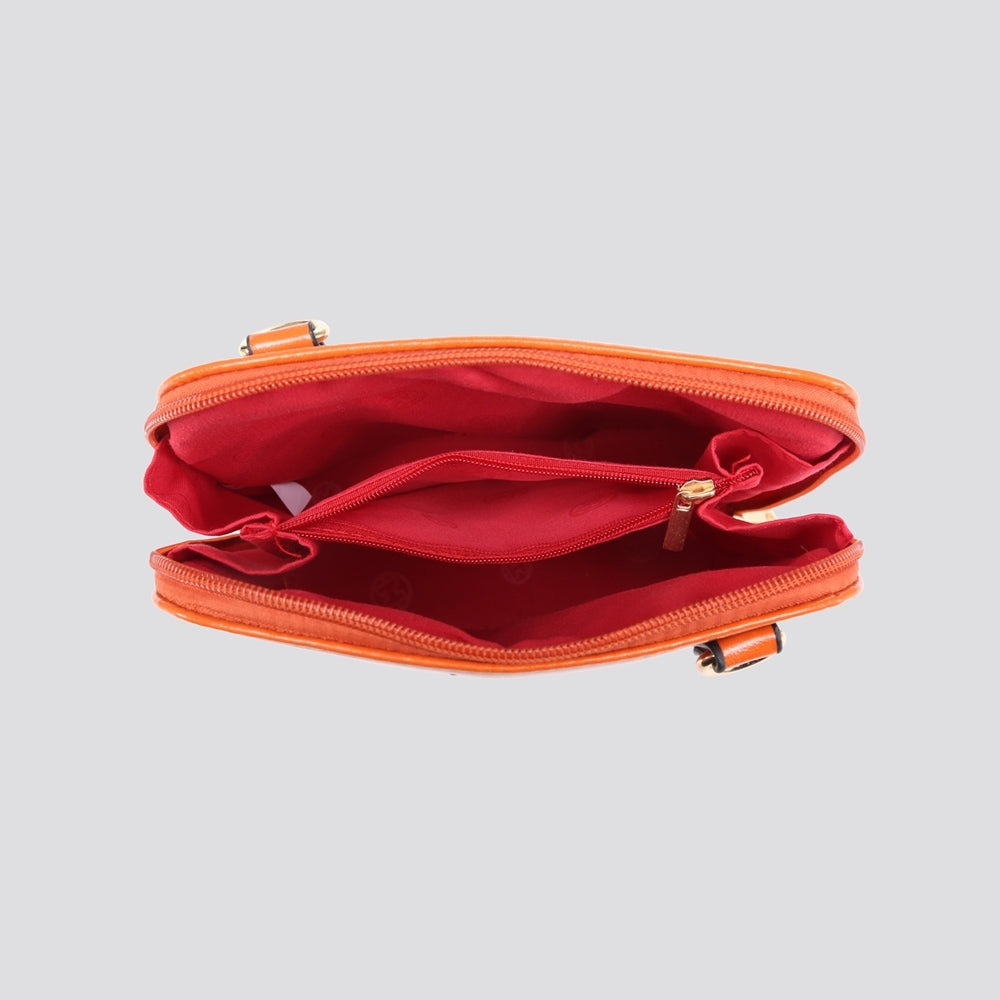 PU Square Cross Body Bag - Camel