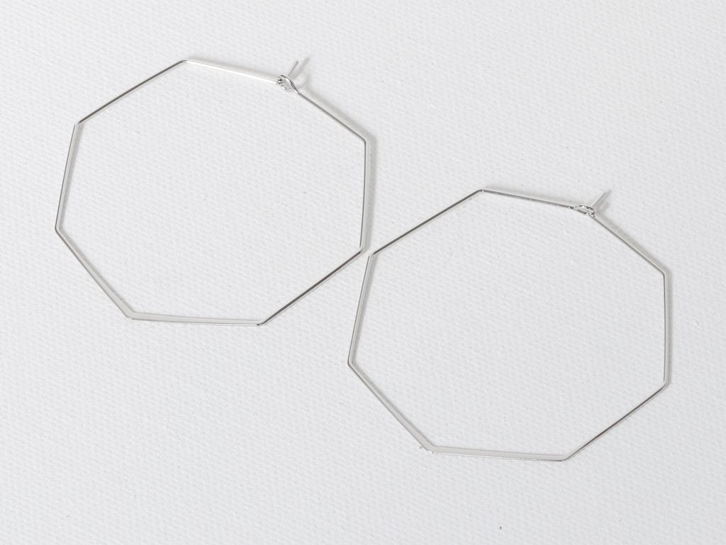 Iro Septagon Earrings - Silver