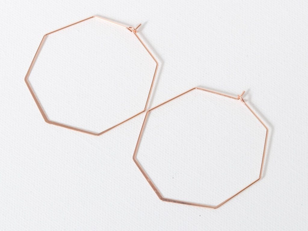 Iro Septagon Earrings - Rose Gold