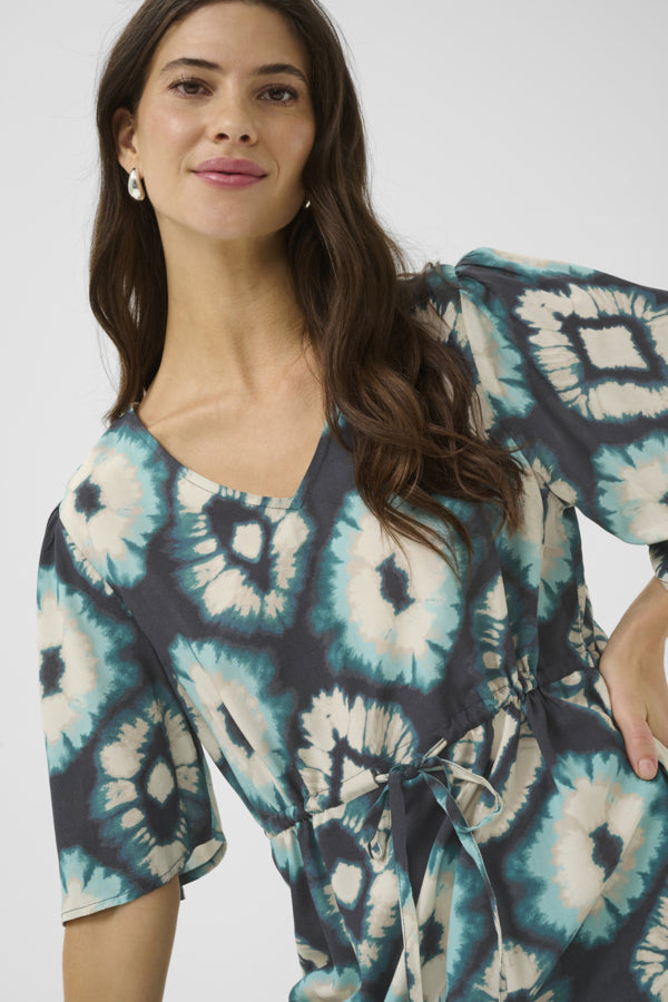 Tiah Dress - Aqua Tie Dye