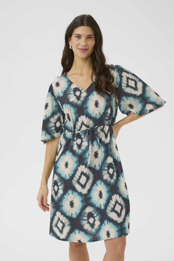 Tiah Dress - Aqua Tie Dye