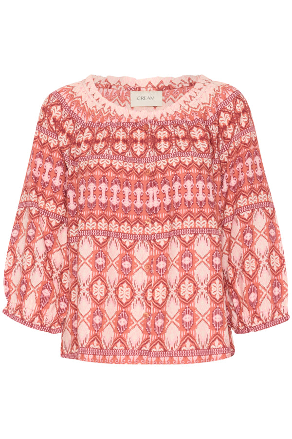 Tiah Frill Shirt - Ethnic Geometric