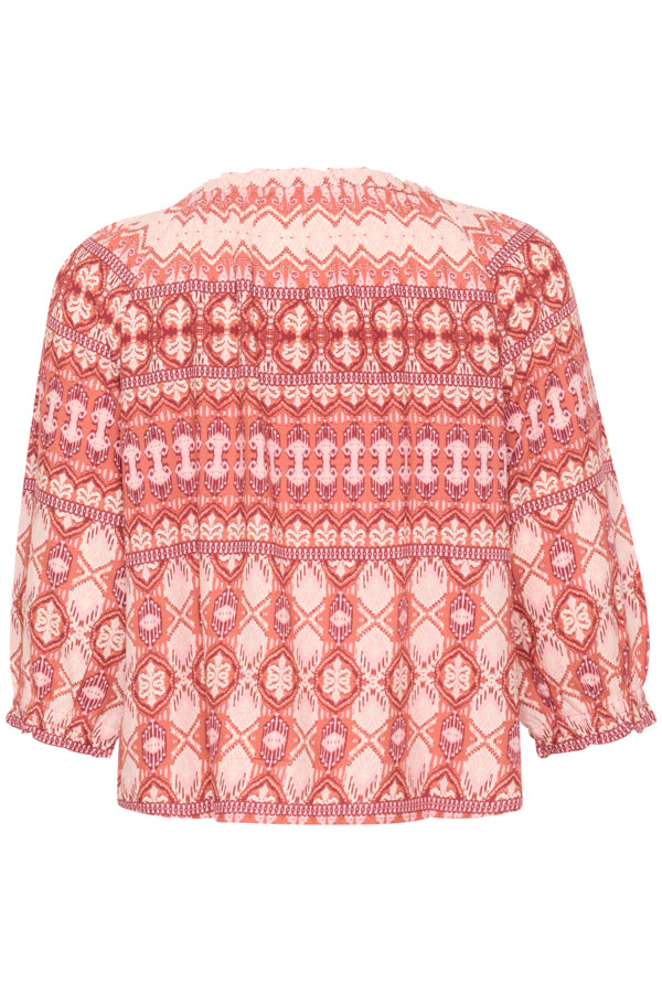 Tiah Frill Shirt - Ethnic Geometric