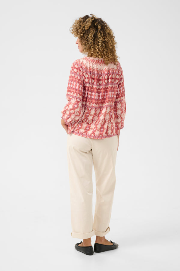 Tiah Frill Shirt - Ethnic Geometric
