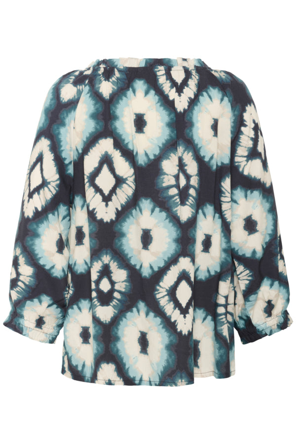 Tiah Frill Shirt - Aqua Tie Dye