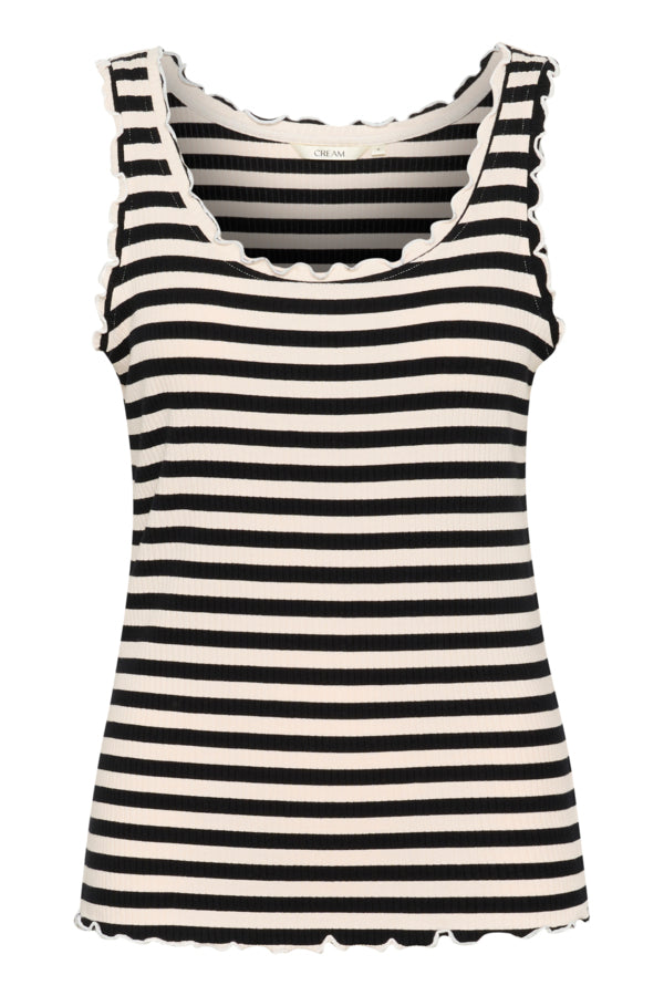Ribba Stripe Top - Pitch Black Stripe