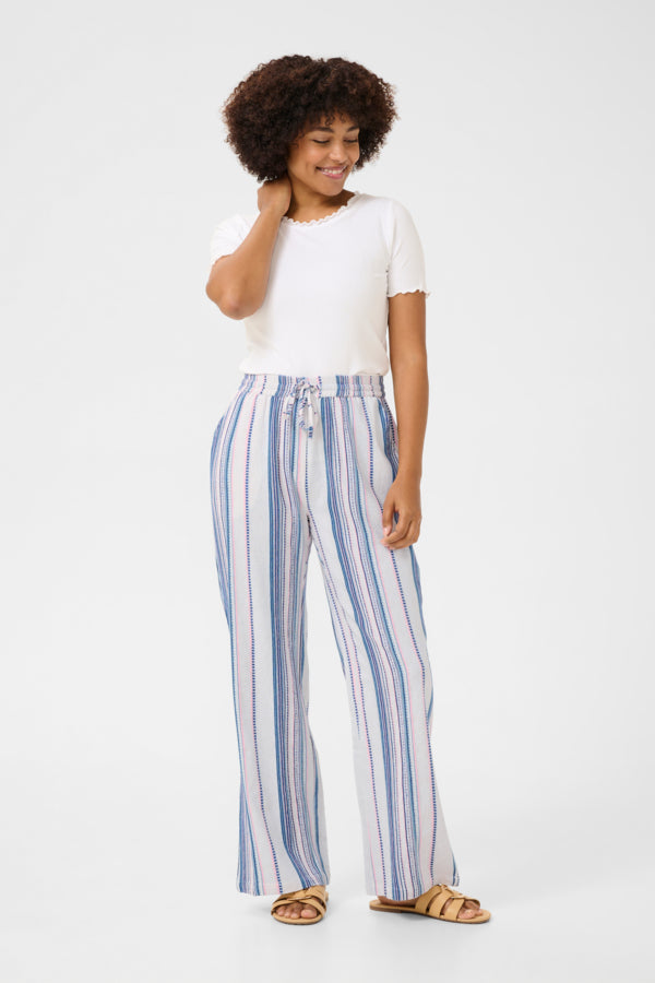 Miva Stripe Pants - Pink Blue Stripe