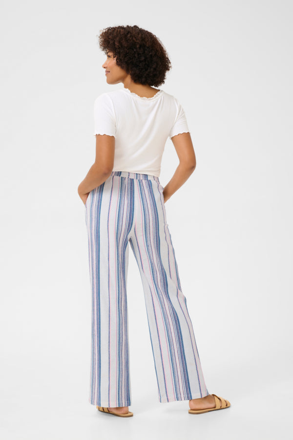 Miva Stripe Pants - Pink Blue Stripe
