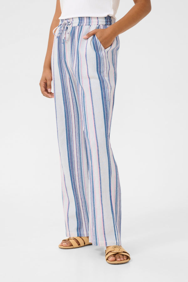 Miva Stripe Pants - Pink Blue Stripe