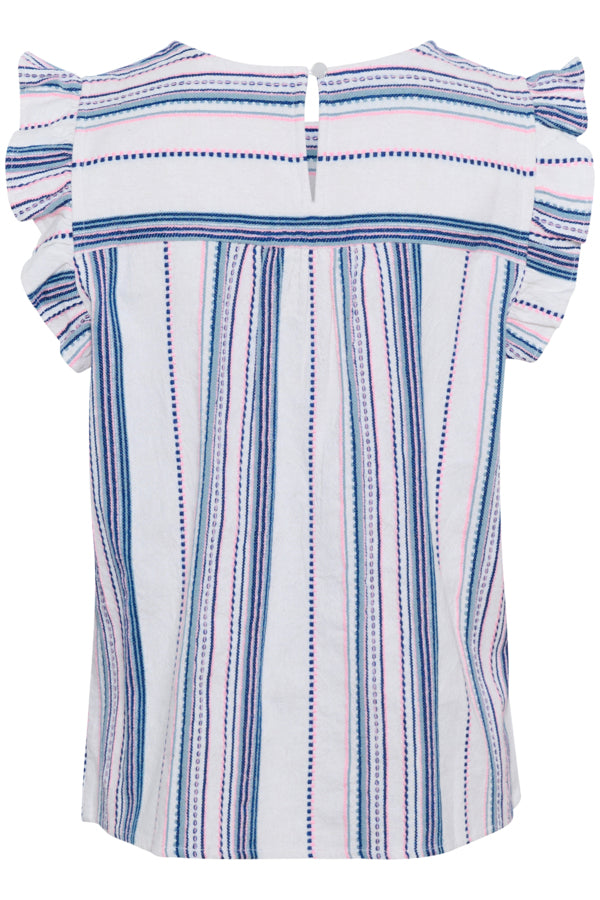 Miva Top - Pink Blue Stripe