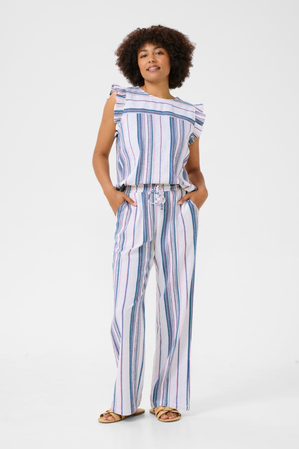 Miva Top - Pink Blue Stripe