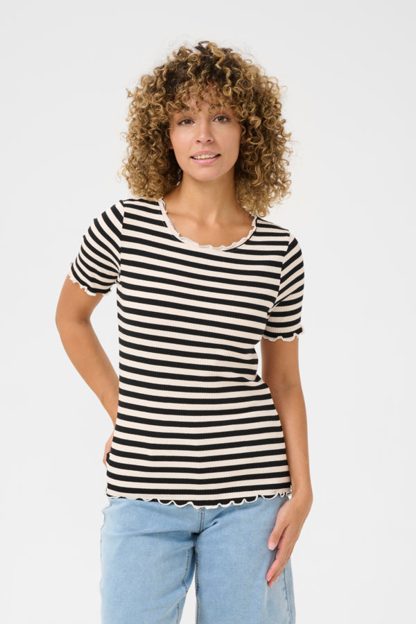 Ribba Stripe T - Shirt - Pitch Black Stripe