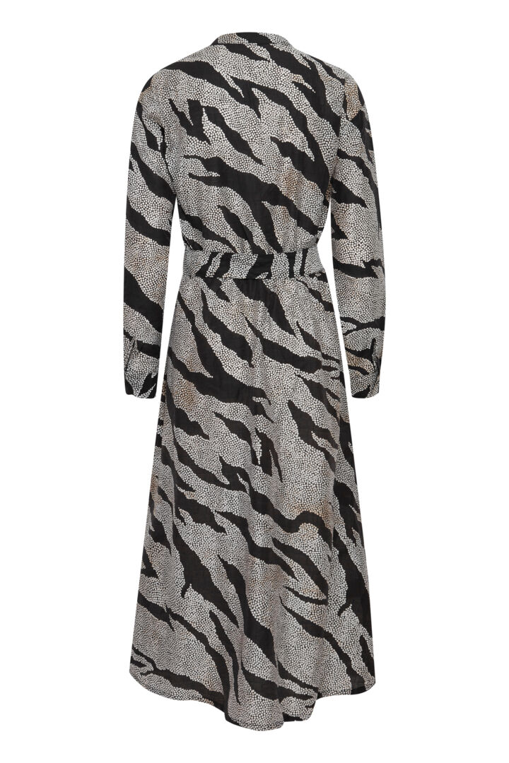 Tilly Long Dress - Black Printed