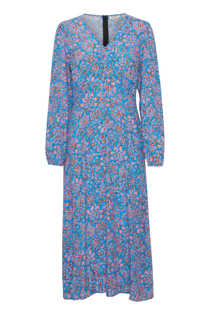 Flouri V-Neck Dress - Ibiza Blue