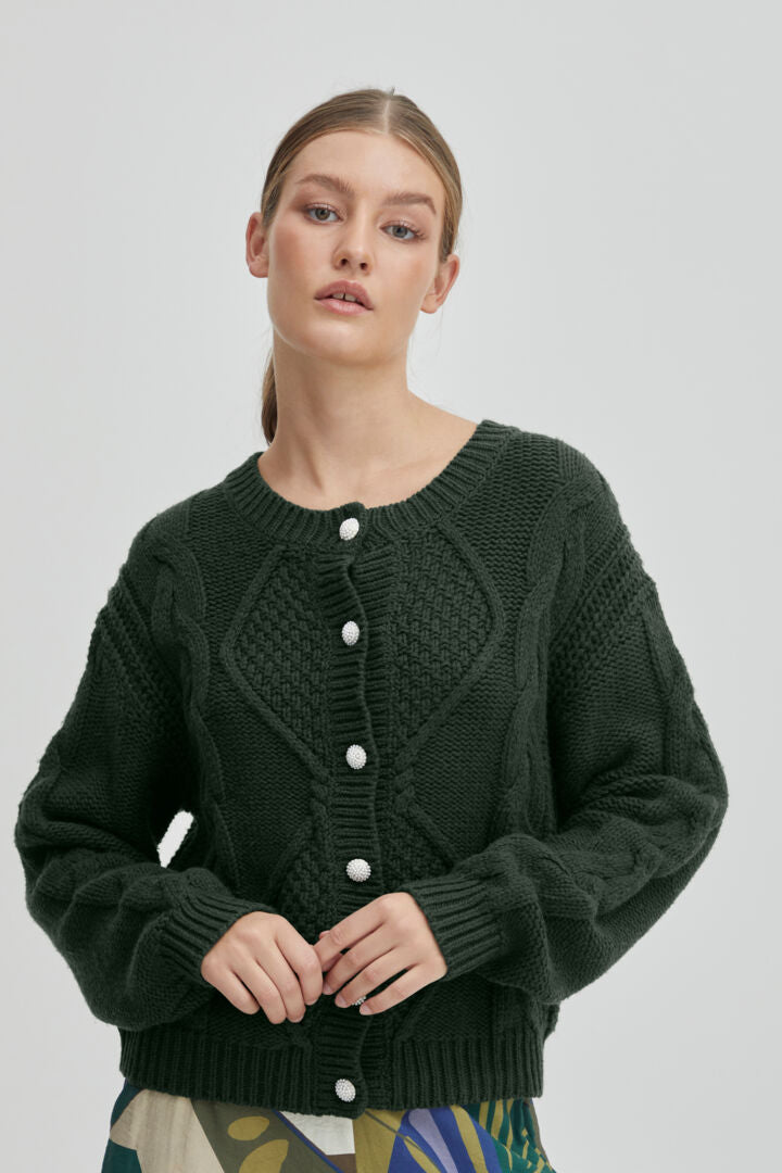Marla Cotton/Wool Blend Cardigan - Mountain View