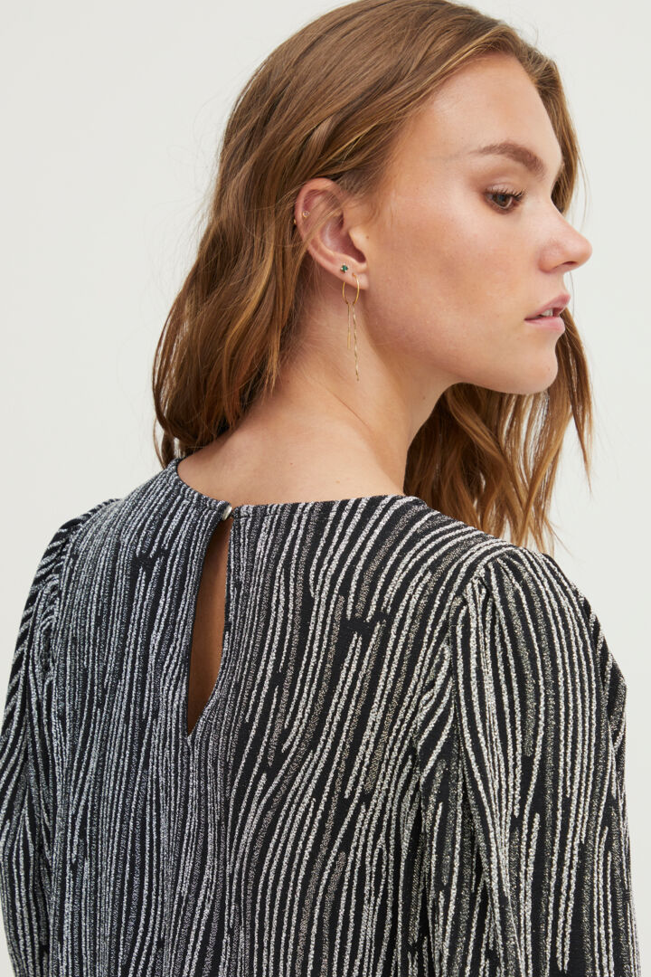 Malia Blouse - Silver Glitter