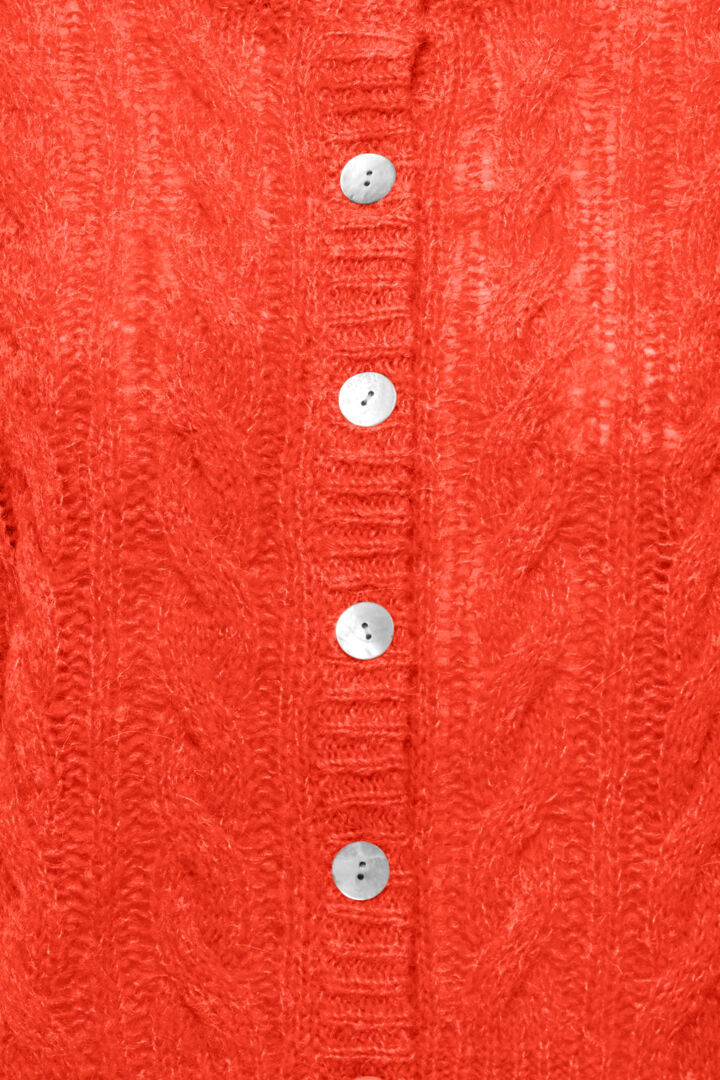 Sophia Wool/Alpaca Blend Cardigan - Cherry Tomato