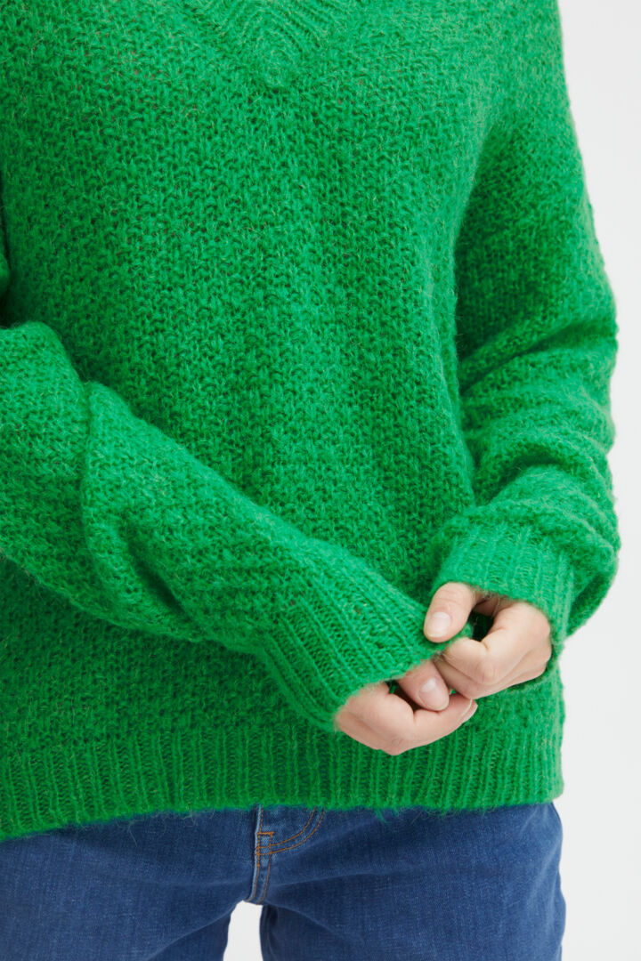 Sophia Wool/Alpaca Blend V-Neck Pullover - Fern Green