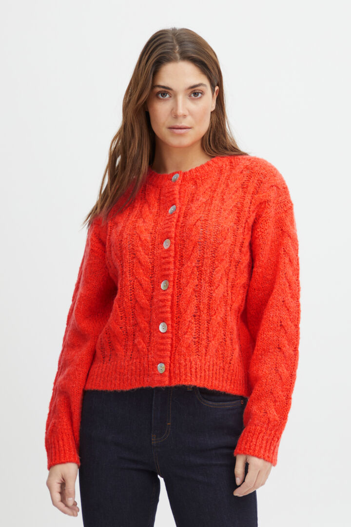 Sophia Wool/Alpaca Blend Cardigan - Cherry Tomato