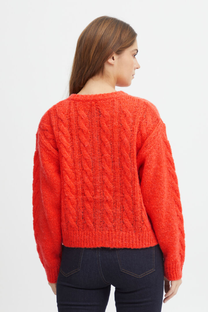 Sophia Wool/Alpaca Blend Cardigan - Cherry Tomato