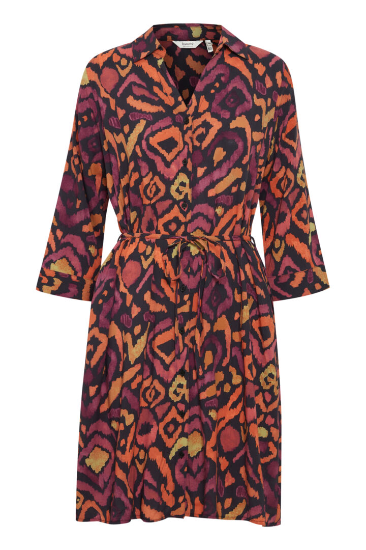 Joella Shirt Dress - Black Ikat Mix