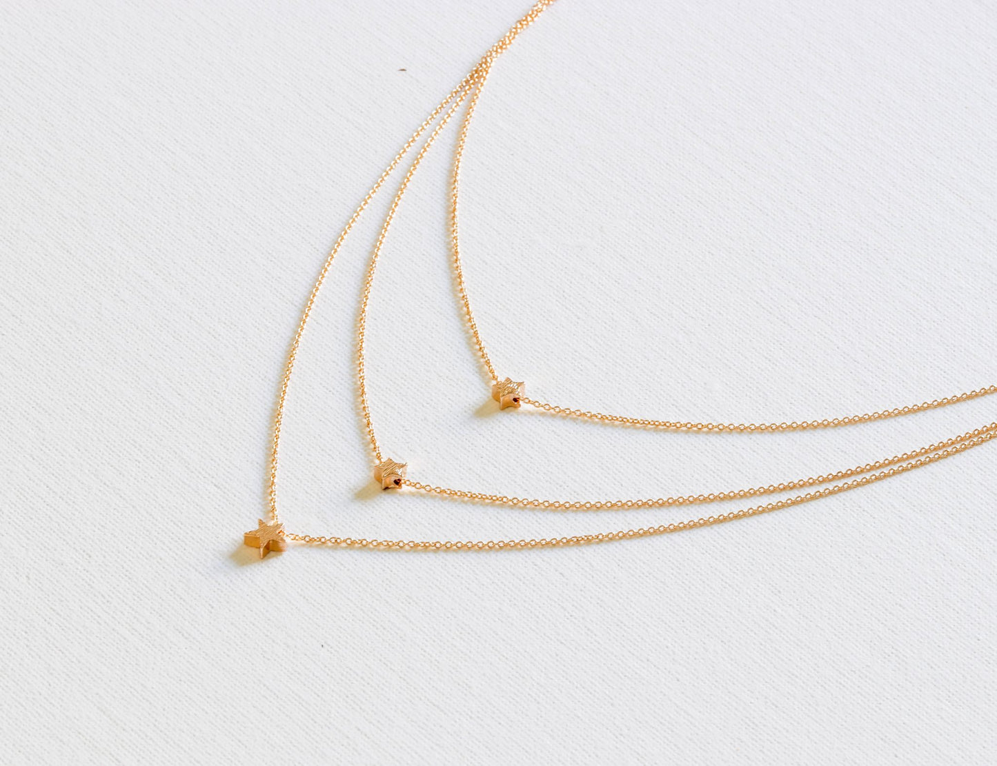 Estelle 3 Star Necklace - Gold