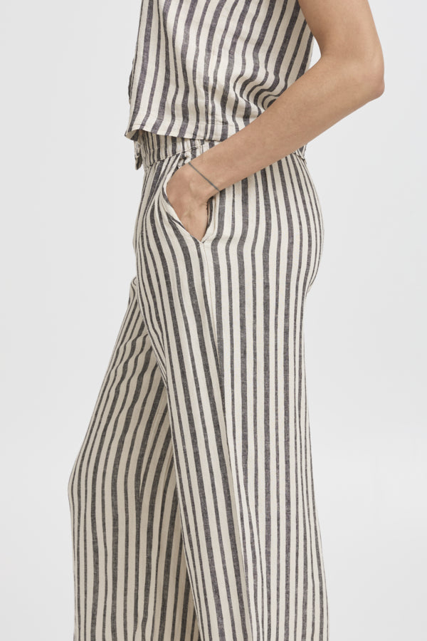 Falakka Cropped Pants - Rainy Day Stripes