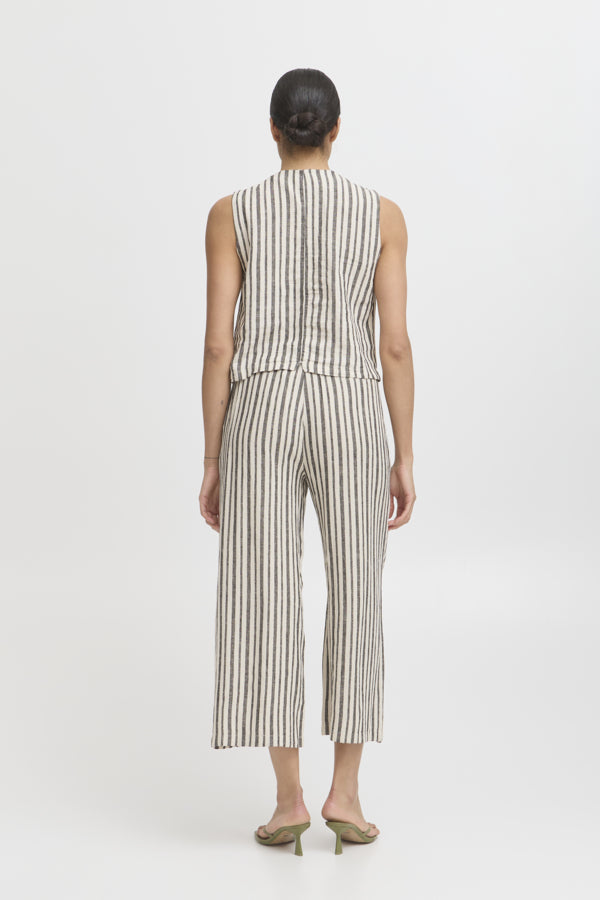 Falakka Cropped Pants - Rainy Day Stripes