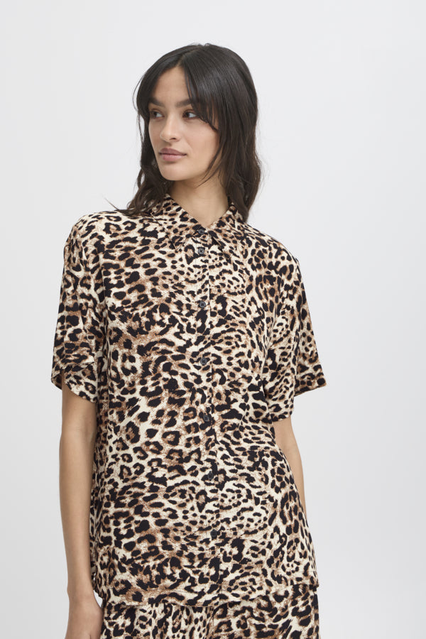 Joella Crop Shirt - Birch Leo