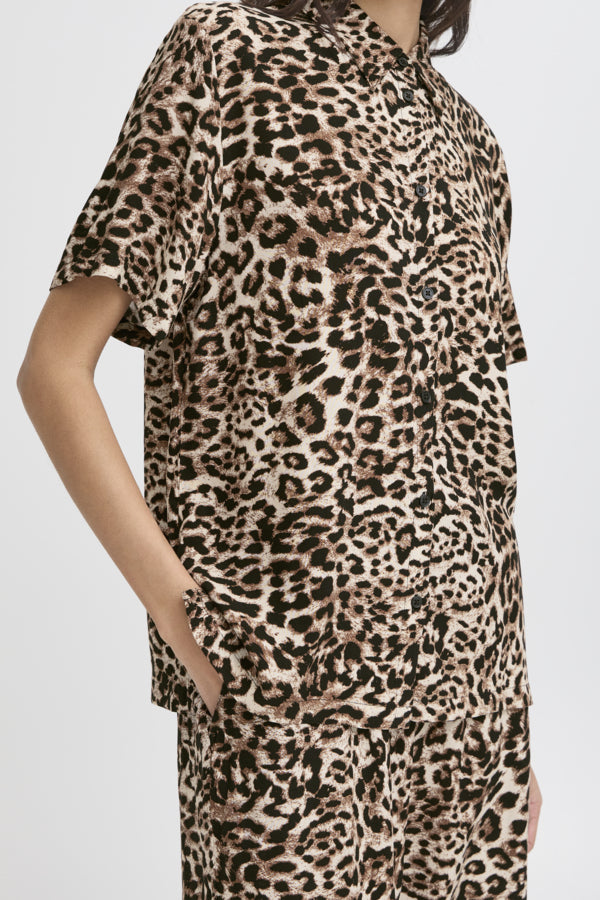 Joella Crop Shirt - Birch Leo