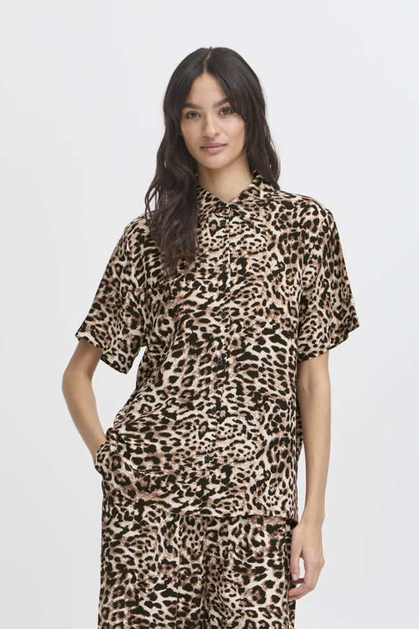 Joella Crop Shirt - Birch Leo