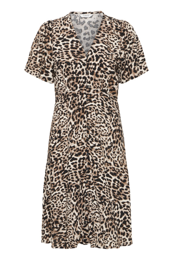Joella Short Ditsy Dress - Birch Leo