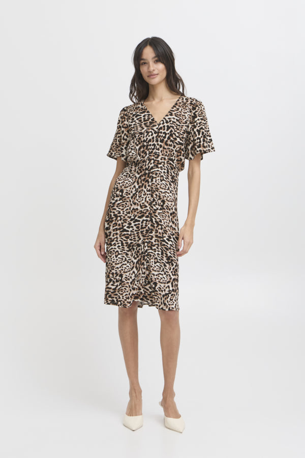 Joella Short Ditsy Dress - Birch Leo