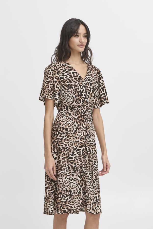 Joella Short Ditsy Dress - Birch Leo