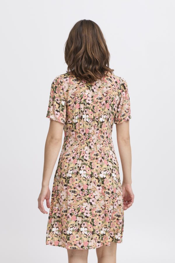 Joella Short Ditsy Dress - Coral Blush Flower