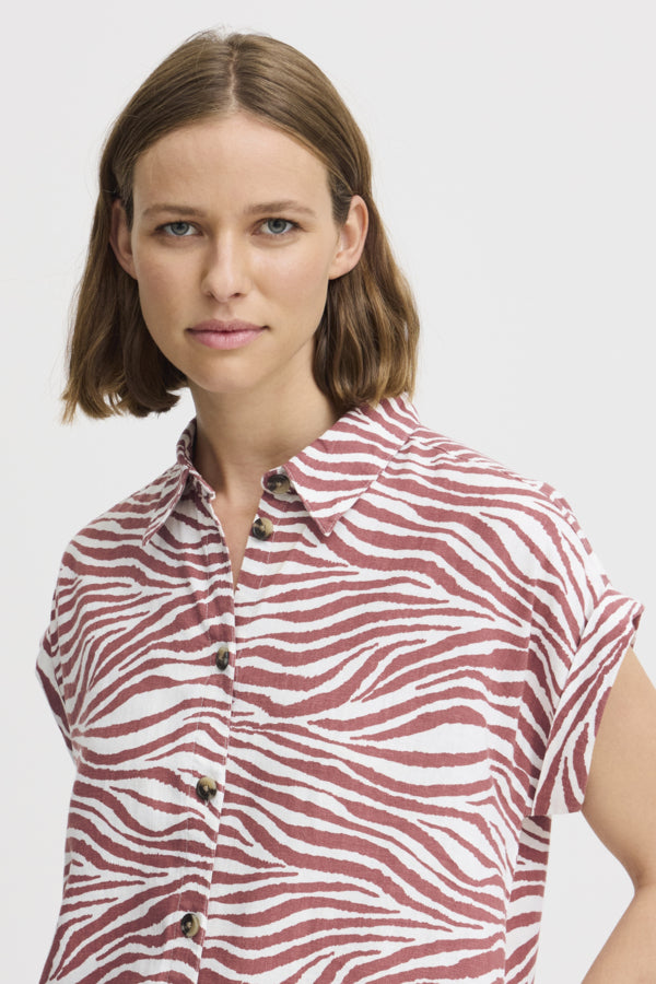 Falakka Shirt Dress - Animal Light Mahogany