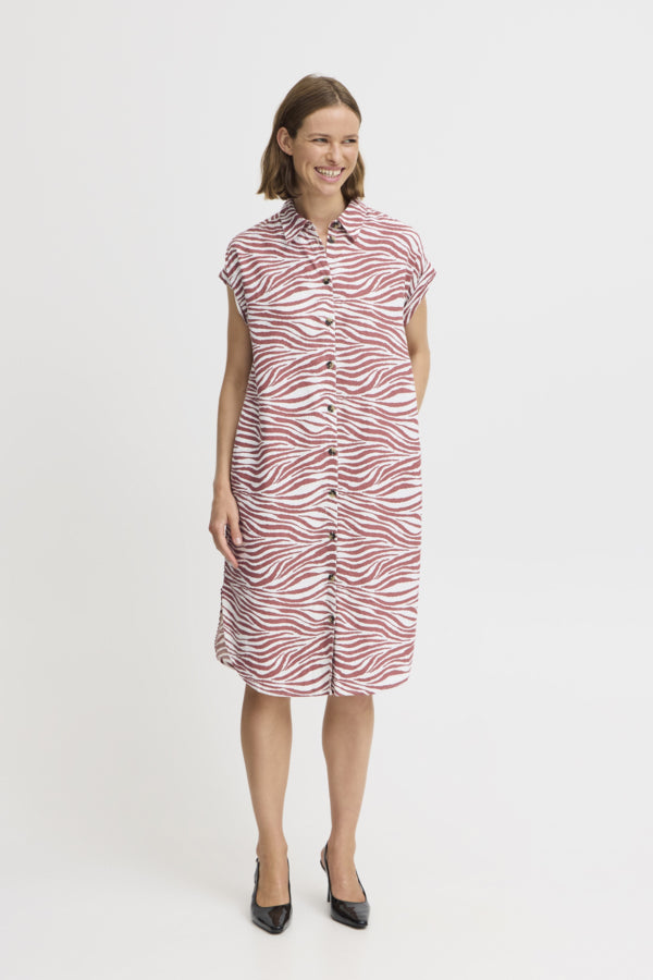 Falakka Shirt Dress - Animal Light Mahogany
