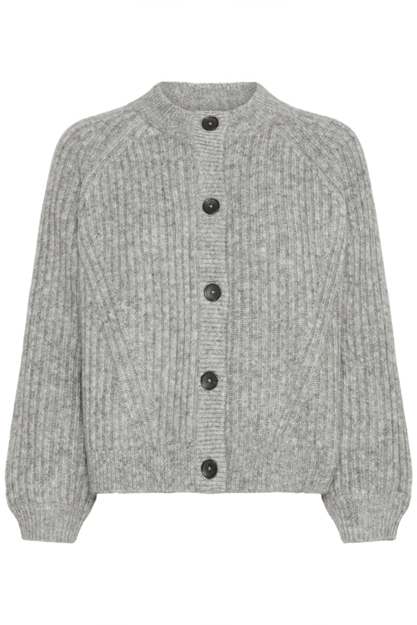 Nello Short Cardigan - Mid Grey Melange