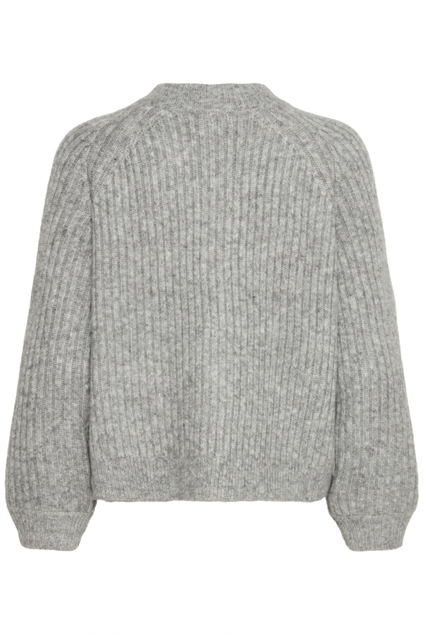 Nello Short Cardigan - Mid Grey Melange