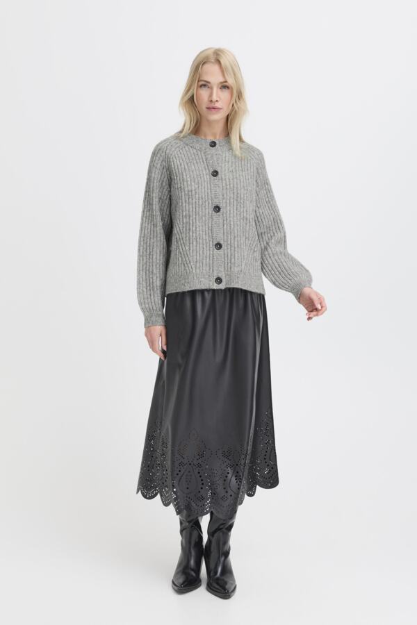 Nello Short Cardigan - Mid Grey Melange