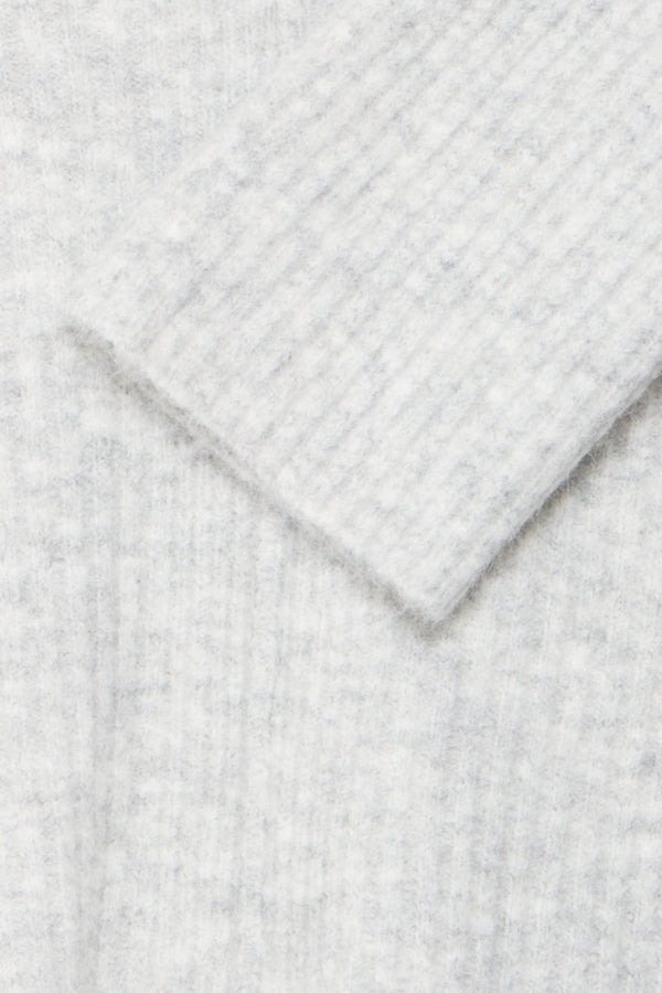 Omea V-Neck Jumper - Light Grey Melange