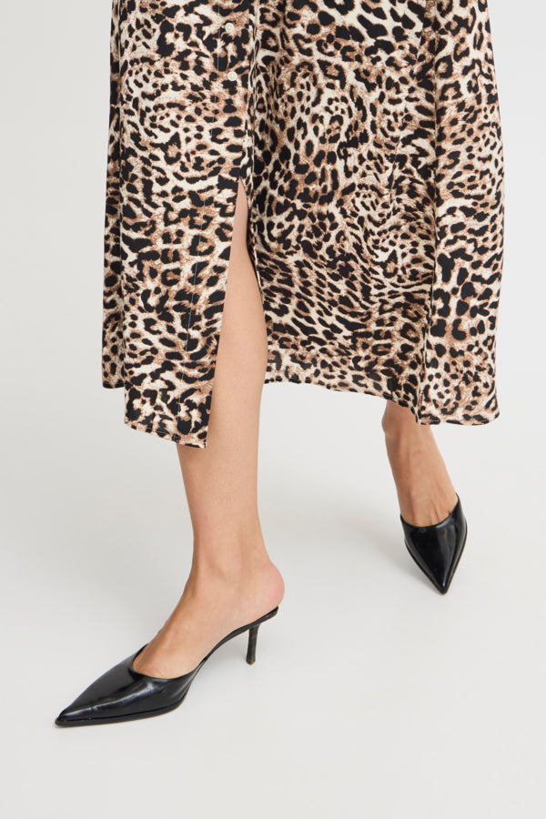 Joella Midi Skirt - Birch Leopard