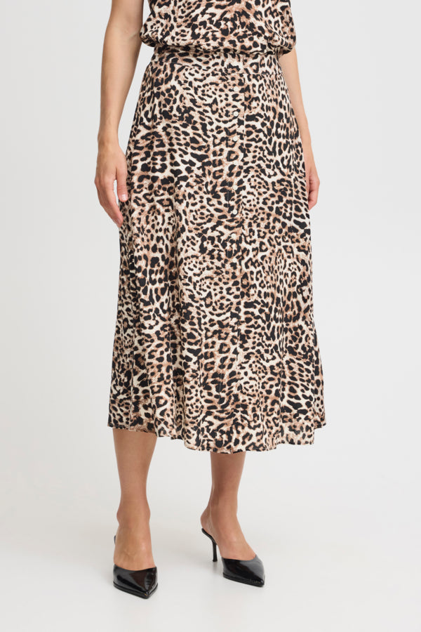 Joella Midi Skirt - Birch Leopard