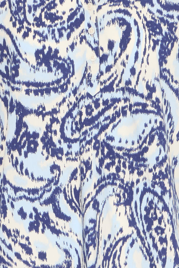Joella V-Neck Top - Blue Paisley
