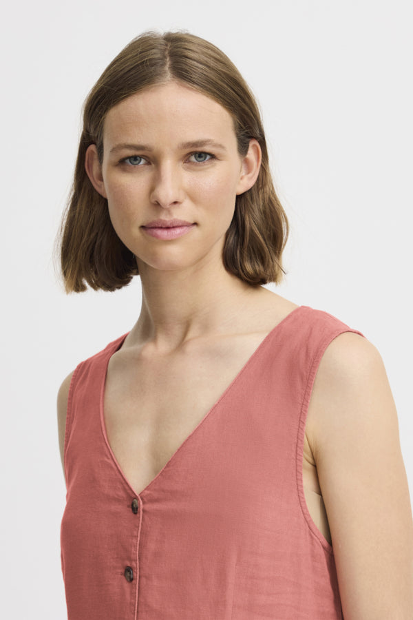 Falakka Button Dress - Light Mahogany