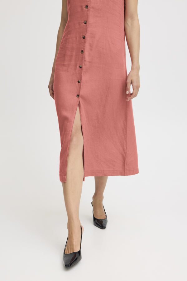 Falakka Button Dress - Light Mahogany