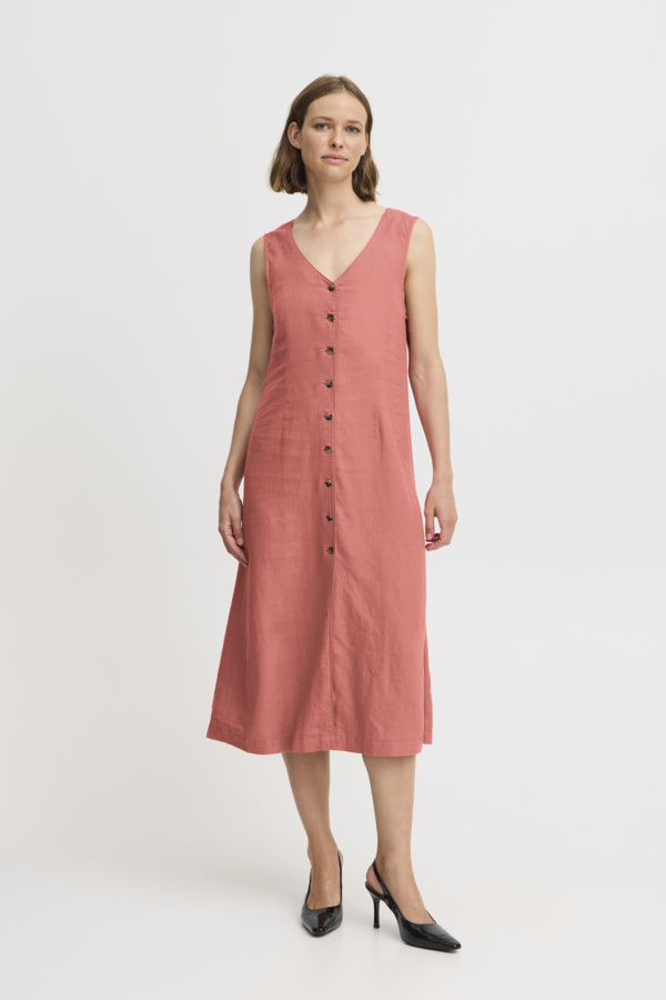 Falakka Button Dress - Light Mahogany